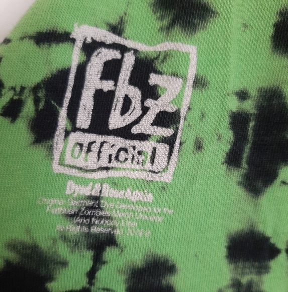 Flatbush Zombies Tie-Dye Green & Black Short Sleeve T Shirt - Small - Picture 2 of 6